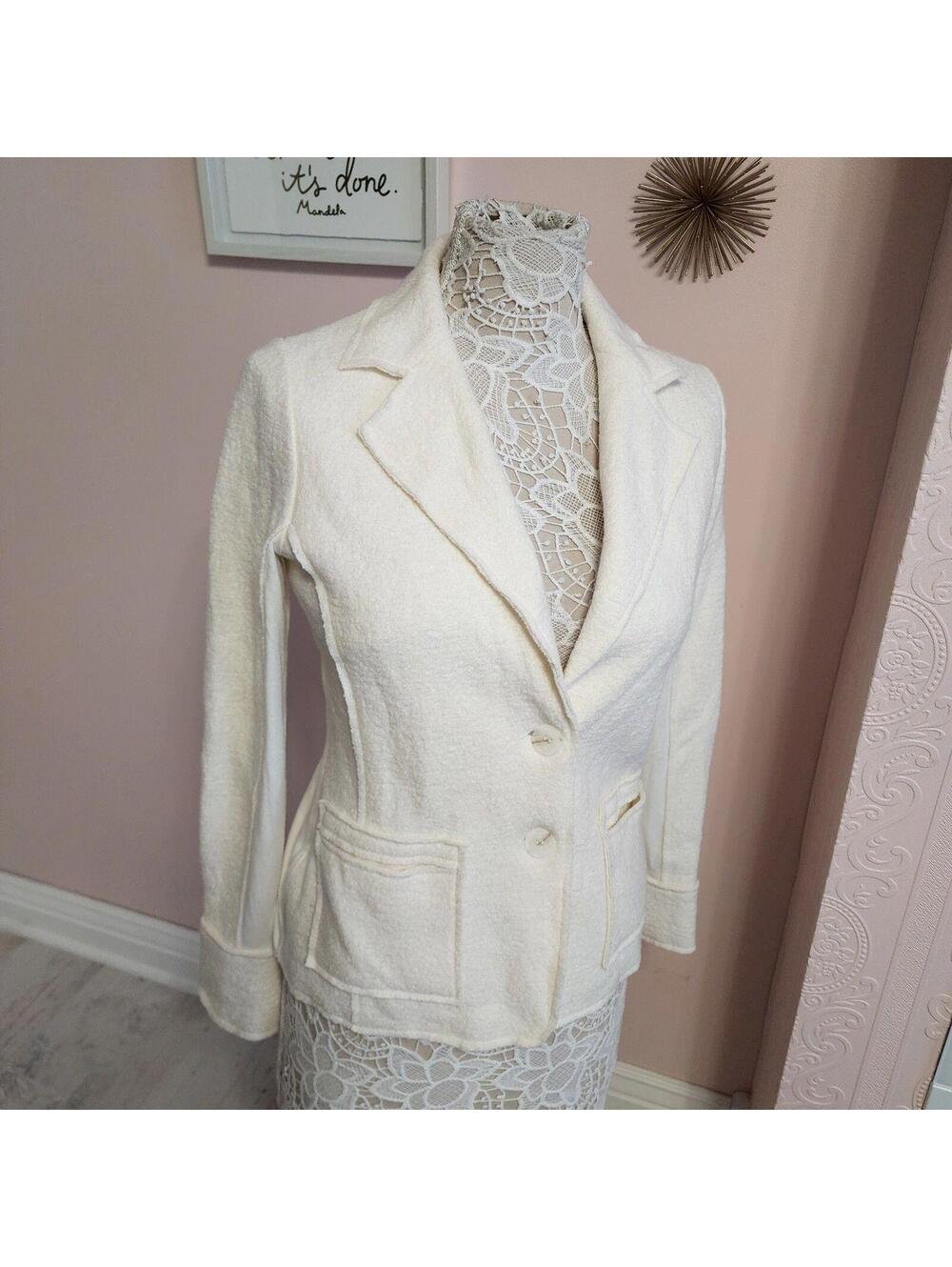 Bailey 44 White Cream Wool Stretch Blazer Jacket – Women’s Small
